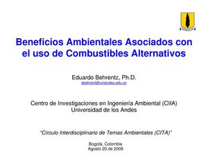 Combustibles Alternativos en Colombia