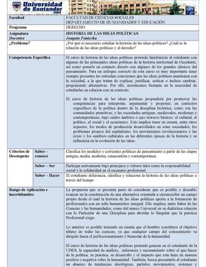 SYLLABUS Historia de las Ideas Políticas
