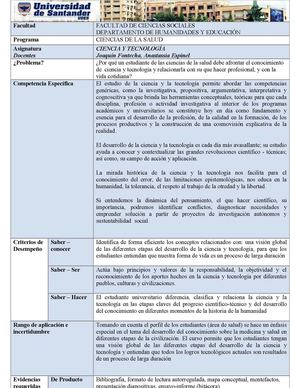 SYLLABUS Ciencia y Tecnología