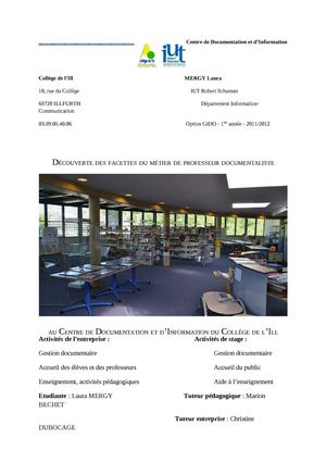 Rapport de stage - MERGY Laura