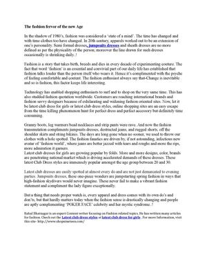 The fashion fervor of the new Age