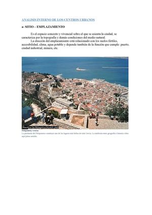 Análisis interno de los centros urbanos