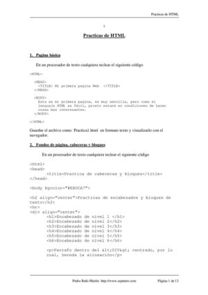 Prácticas en HTML