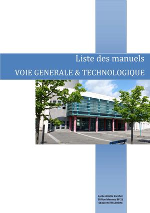 Manuels Voie Générale et Technologique