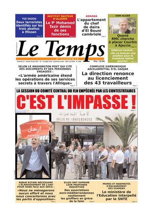 Le Temps d'Algérie Edition du Samedi 16 Juin 2012
