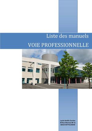 Manuels Voie Professionnelle