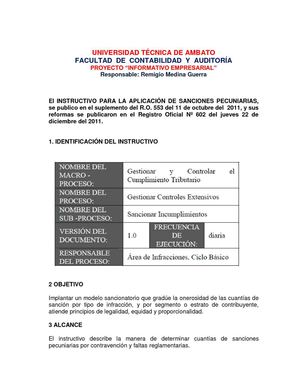 Instructivo Sanciones pecuniarias