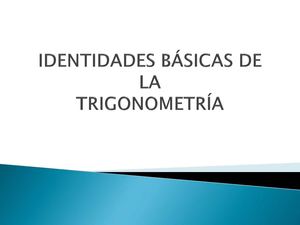 IDENTIDADES TRIGONOMÉTRICAS