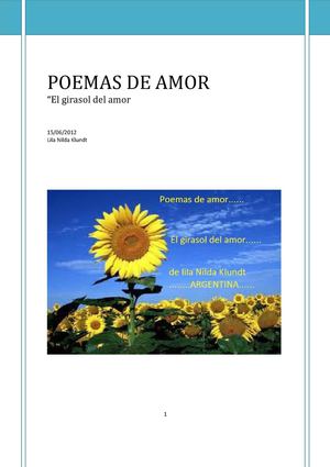 POEMAS DE AMOR...El girasol del amor de lila Nilda Klundt