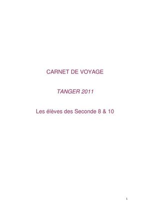 voyage à tanger / lyautey 2010 2011