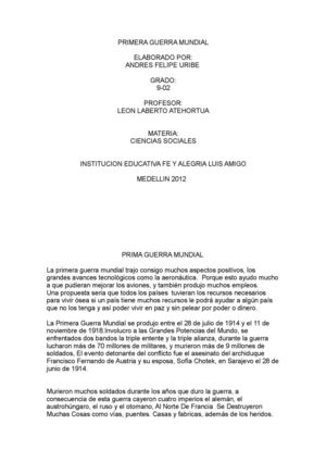 PRIMERA GUERRA MUNDIAL