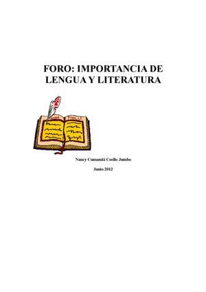 Foro Importancia de Lengua y Literatura Nancy Coello