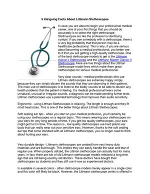 5 Intriguing Facts About Littmann Stethoscopes