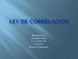 LEY DE CORRELACIÒN