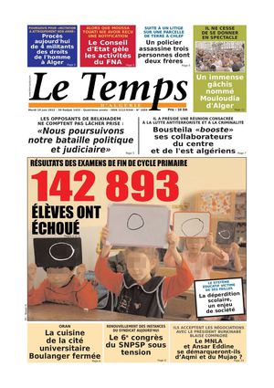 Le Temps d'Algérie Edition du Mardi 19 Juin 2012