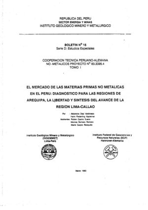 Boletin Nº 015- El mercado de las materia primas no metalicas en el Perú