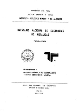 BOLETIN Nº 005- INVENTARIO NACIONAL DE SUSTANCIAS METALICAS- ETAPA I