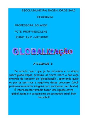GLOBALIZAÇÃO