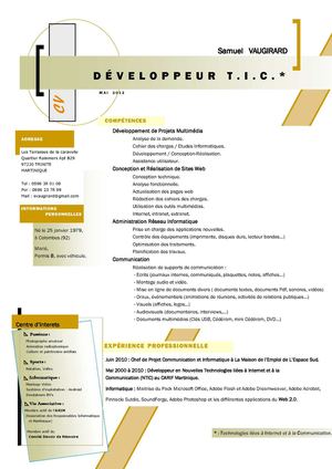 Curriculum Vitae - Samuel VAUGIRARD - Mai 2012.