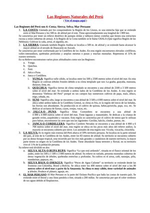 Las Regiones Del Perú