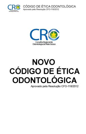Código de Ética Odontológica 2013