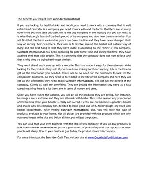 The benefits you will get from sunrider international