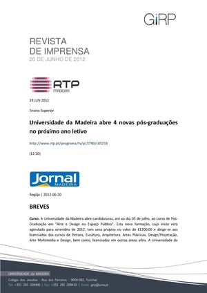 Revista de Imprensa de 20 de junho de 2012