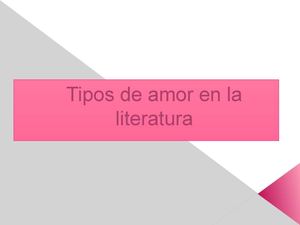 Tipos de Amor en la literatura 