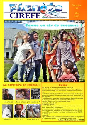 Journal du Cirefe n° 33 (mai 2012)