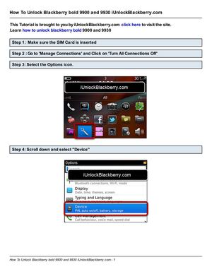 How To Unlock Blackberry bold 9900 and 9930