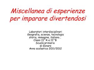 Miscellanea di esperienze
