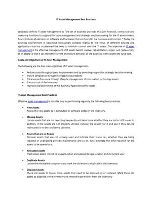 IT Asset Management Best Practices