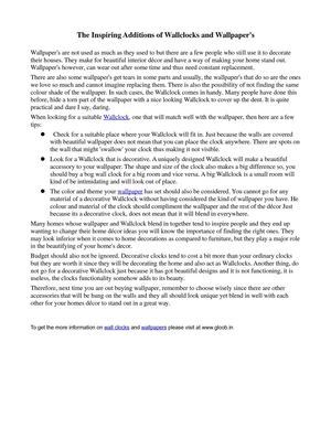 The Inspiring Additions of Wallclocks and Wallpaper's-DWK