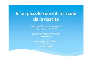 PROGETTO SCIENZE SEZ: A TURISELLA INFANZIA