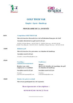 Handitourisme paca Golf Tour Var du 25 au 29 juin 2012