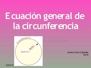Ecuación general de la circunferencia