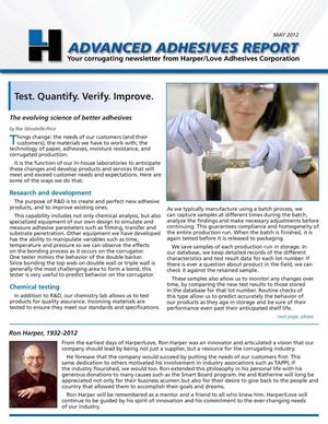 Harper Love Adhesives - Newsletter May 2012