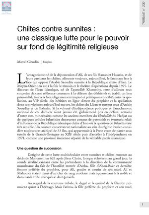 Chiites contre sunnites : une classique lutte pour le pouvoir sur fond de légitimité religieuse