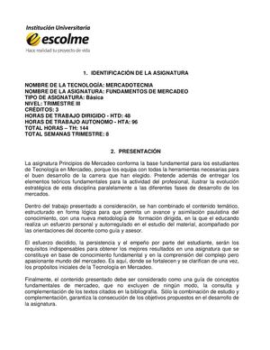 Carta Descriptiva Fundamentos de Mercadeo_MERC