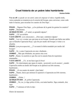 Cruel historia de un pobre lobo hambriento