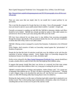 Shaw Capital Management Worldwide News: Pornography Close -off Rles, Cast-offs Google