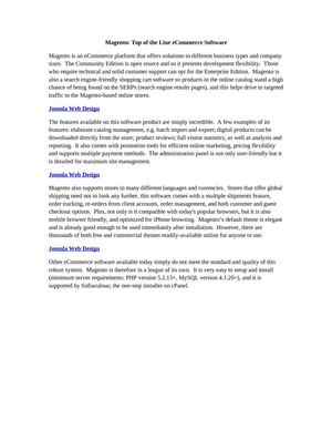 Magento Top of the Line eCommerce Software