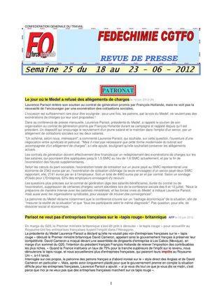 Semaine 25 - FEDECHIMIE CGTFO - Michel Decayeux