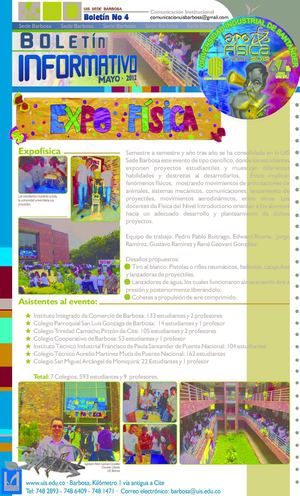 Boletin informativo No.4 · UIS sede Barbosa