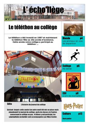 L'écho'llège n°1, le journal du collège Georges Duhamel - Herblay