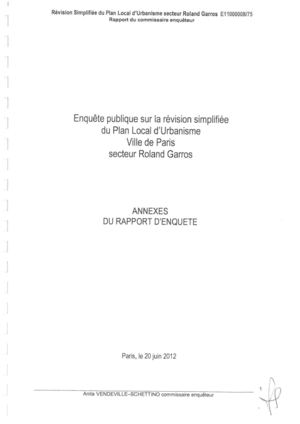 Roland Garros : 1ère partie des annexes du rapport d'enquête de juin 2012