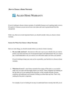 How to Choose a Home Warranty