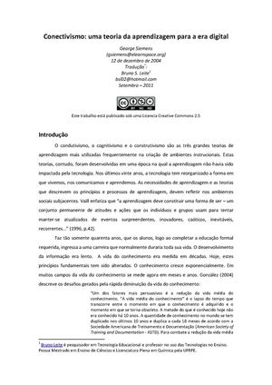 Conectivismo - uma teoria para a era digital