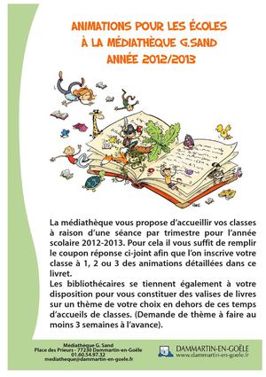 Livret d'animations aux classes 2012-2013