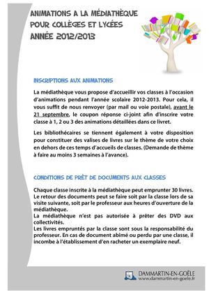 LIvret colleges et lycees 2012-2013
